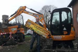 Bulldozer at Emmaus'  new Greenhouse plot, Portslade